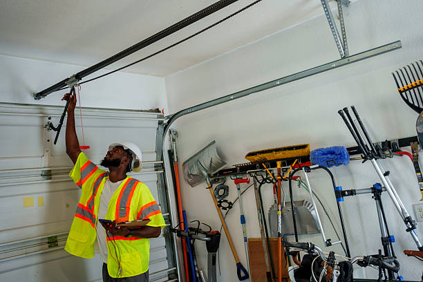 Professional Garage Door Roller Replacement technician working in North Patchogue, NY